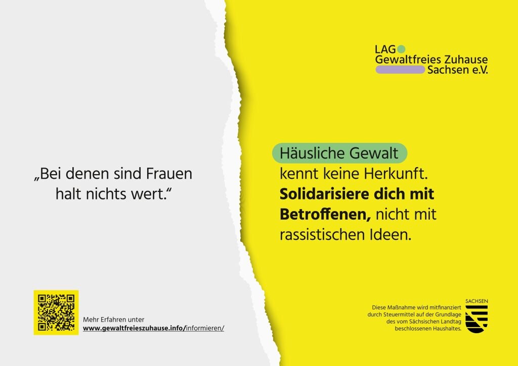 "Bei denen sind Frauen halt nichts wert." Häusliche Gewalt kennt keine Herkunft. Solidarisiere dich mit Betroffenen, nicht mit rassistischen Ideen.